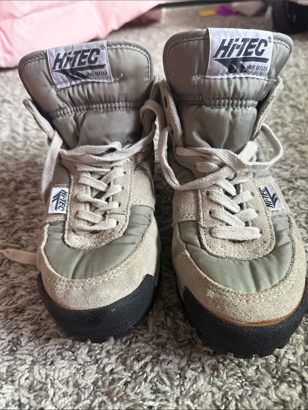 Hi-Tec Kids Light Beige and Black High-Top Sneakers